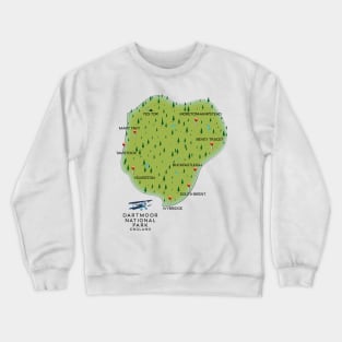 Dartmoor national park England Map Crewneck Sweatshirt